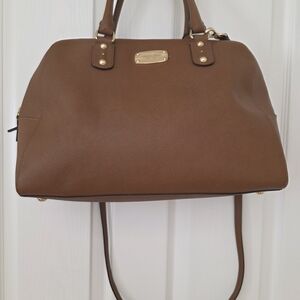 Michael Kors Tan Satchel with Gold Accents